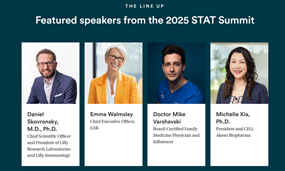 夏瑜博士入选国际著名媒体《STAT》“2025全球领军人物”榜，并在STAT全球峰会发表演讲